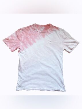 American Eagle Men’s Super Soft Standard Fit T-Shirt Pink White Tie Dye Size XS